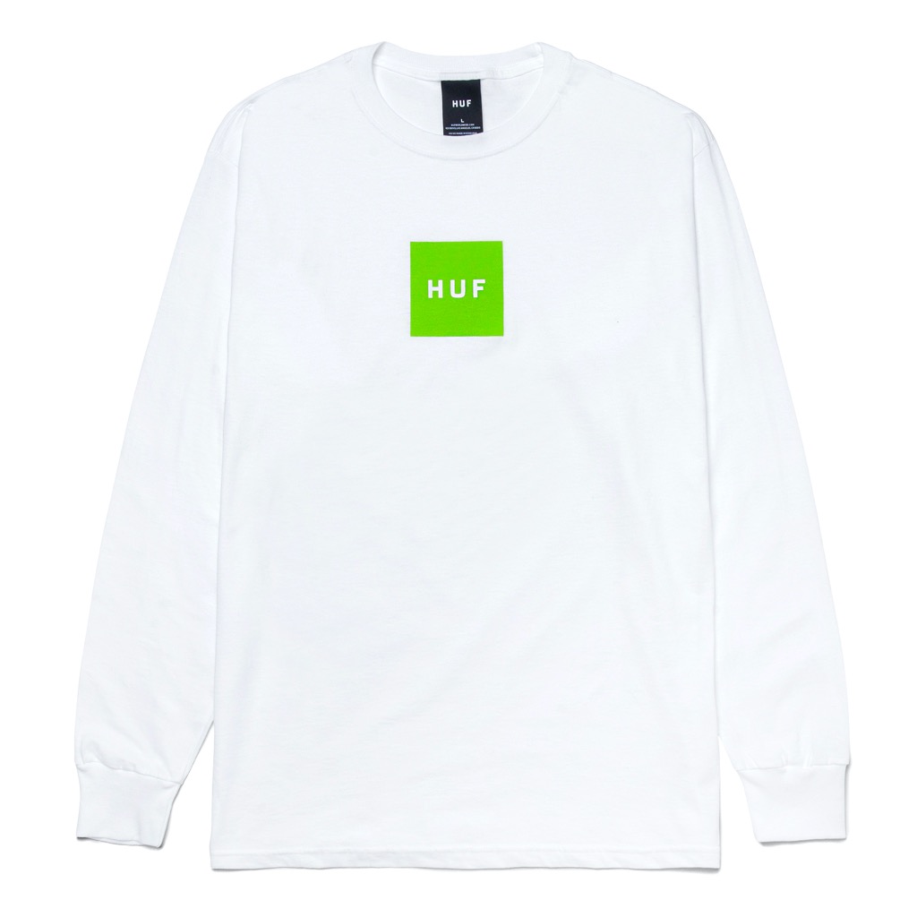 HUF Essentials Box Logo Longsleeve - white XXL