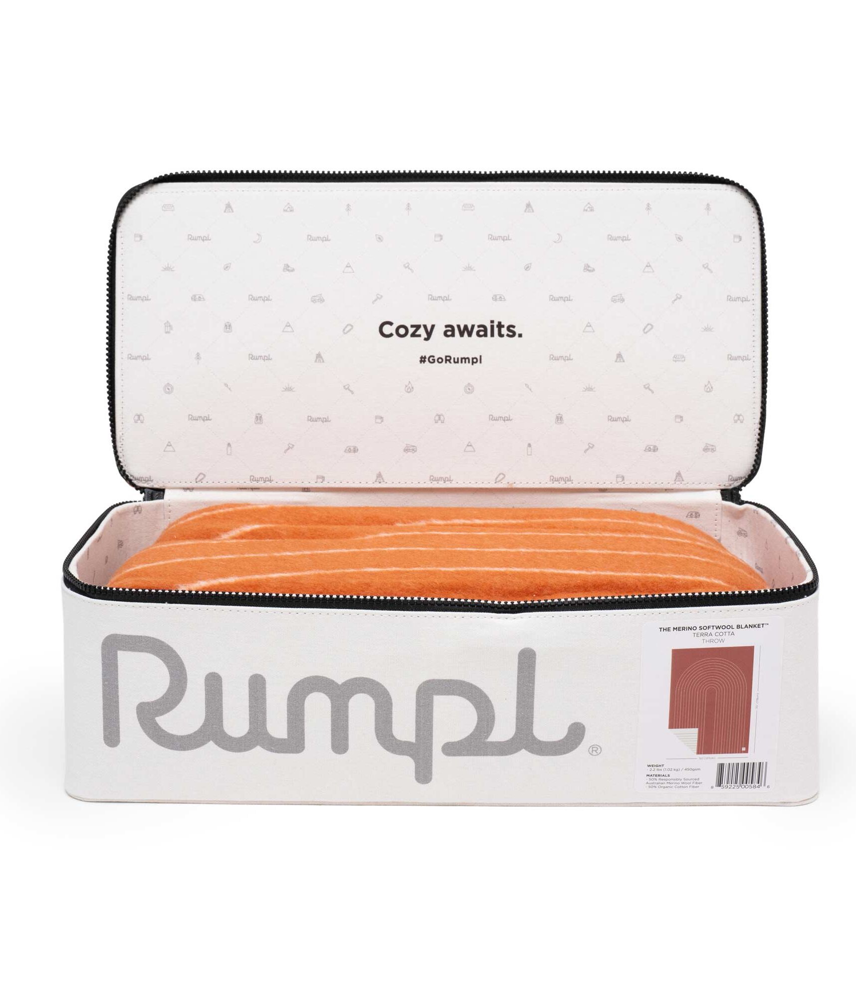 RUMPL Blanket JACQUARD MERINO SOFTWOOL / THROW, terra cotta - arches