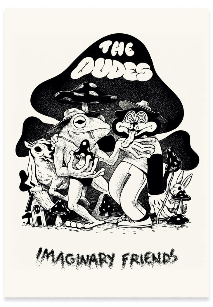 The Dudes Imaginary Friends Unlimited Print - white The Dudes Imaginary Friends Unlimited Print - white