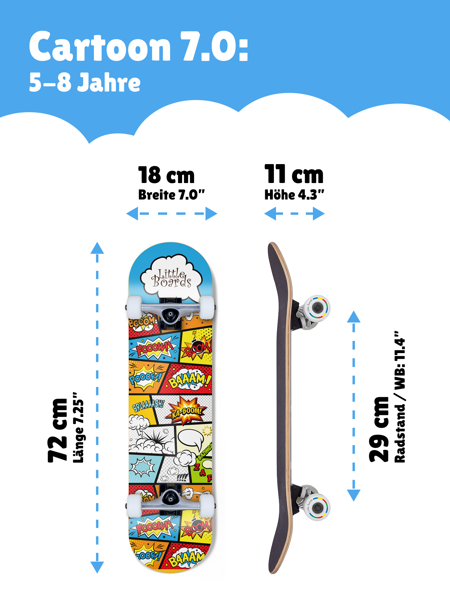 Little Boards Cartoon Kids Komplettboard 7.0