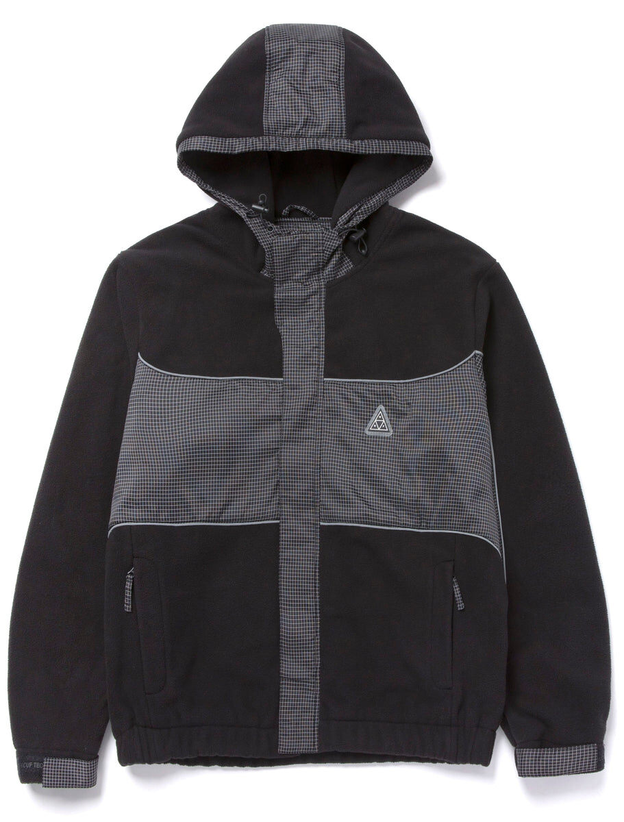 jk00369-black-1 HUF Nauls Polar Fleece Jacke - black