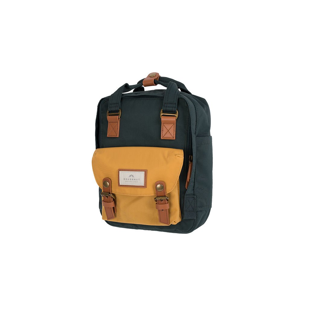 Doughnut Macaroon Mini Rucksack - slate green x yellow