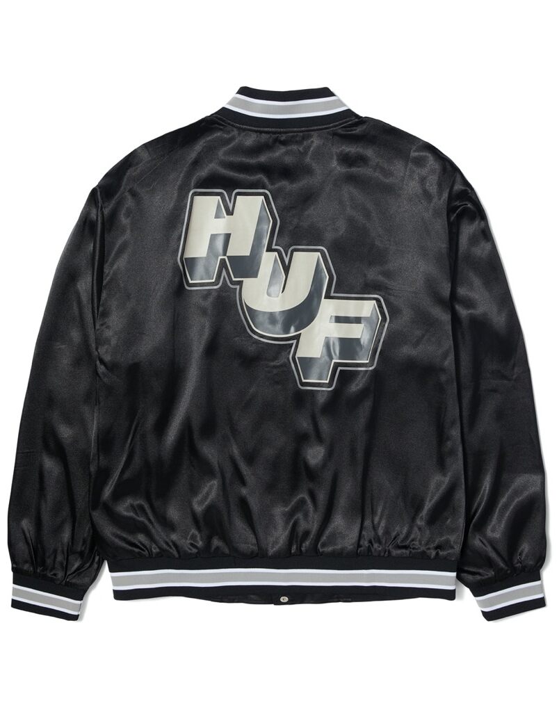 HUF Galactic Stack Baseball Jacke - black S HUF Galactic Stack Baseball Jacke - black XXL