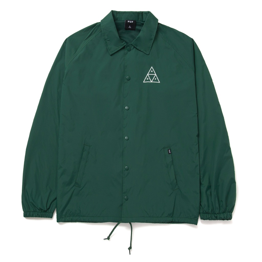 HUF Essentials Triple Triangle Coach Jacket - forest green
