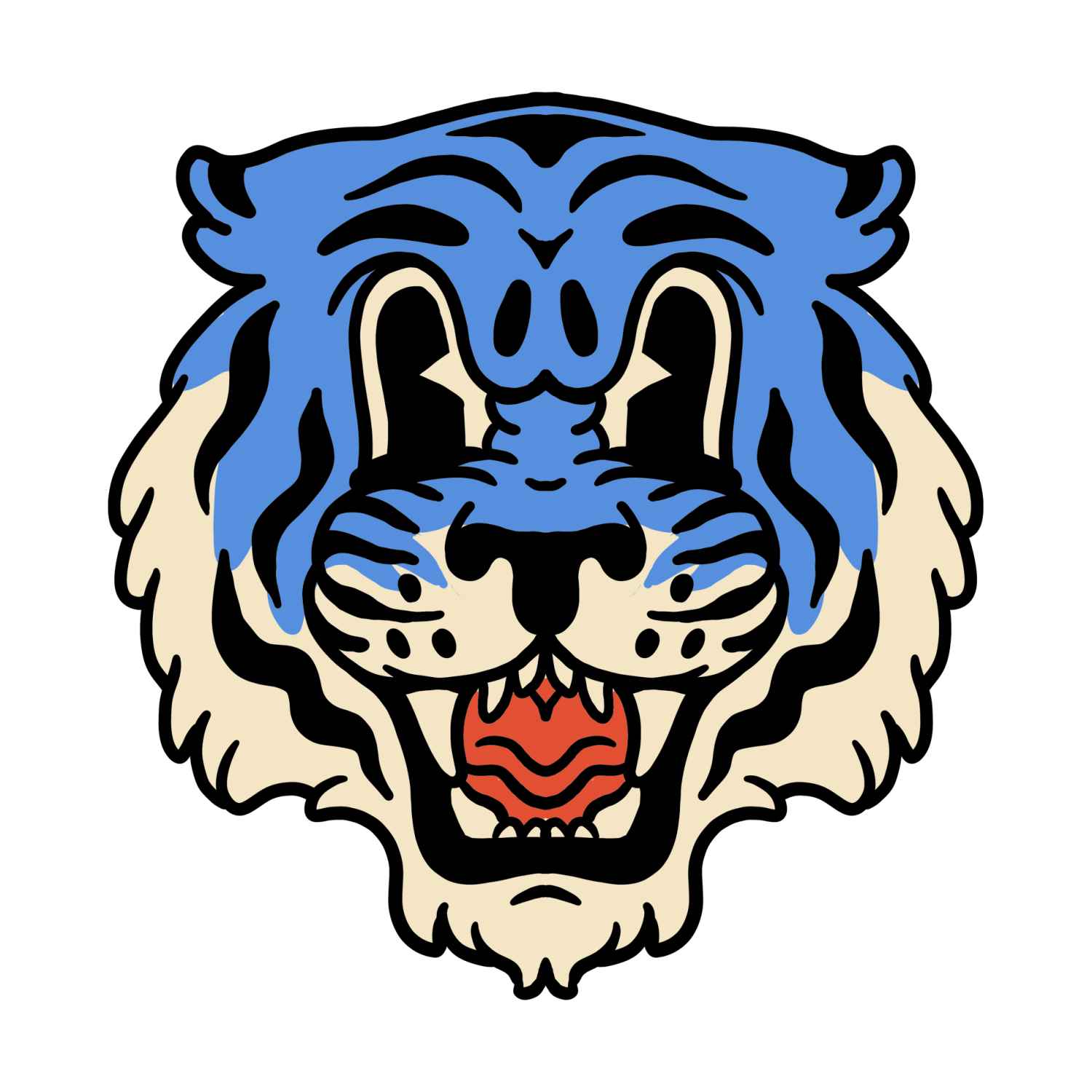 The Dudes Solo Tiger Blue Classic T-Shirt - White XXXL