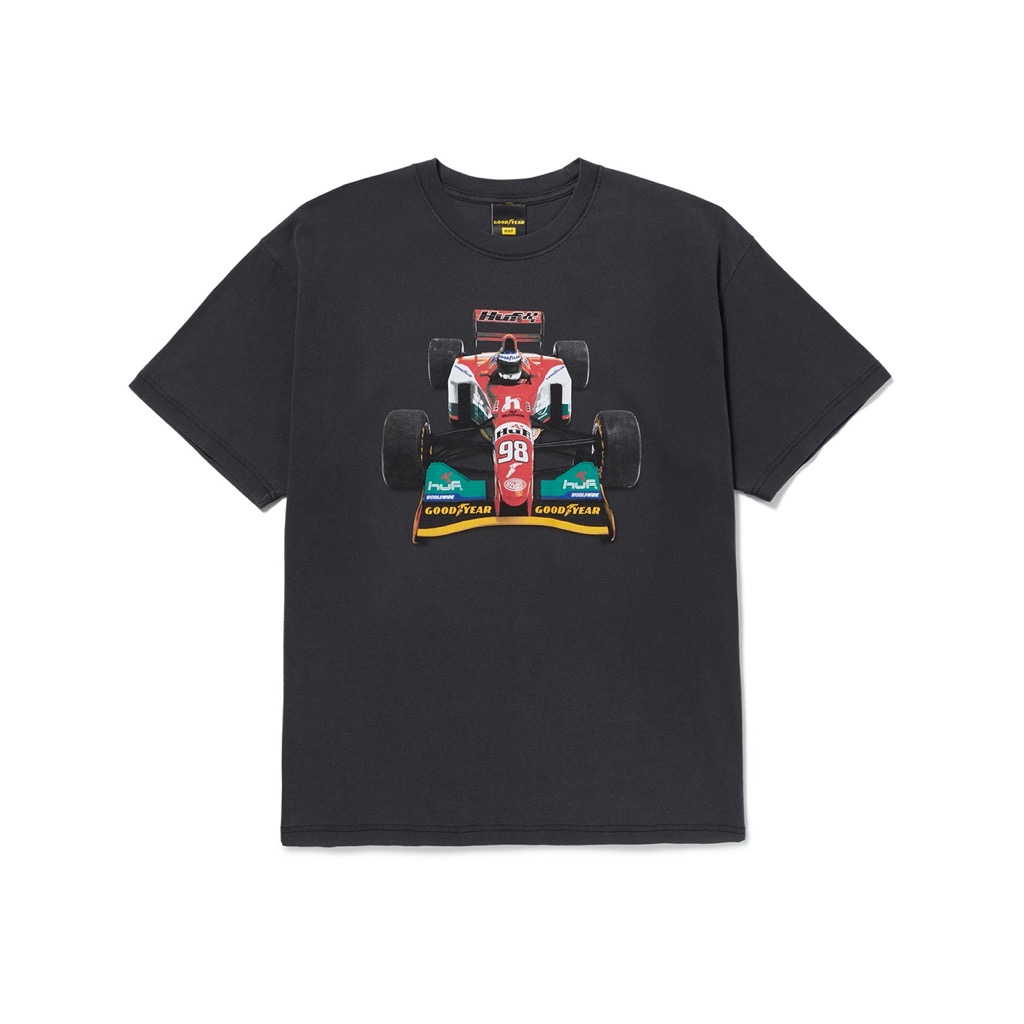 HUF F1 Washed T-Shirt - washed black XXL