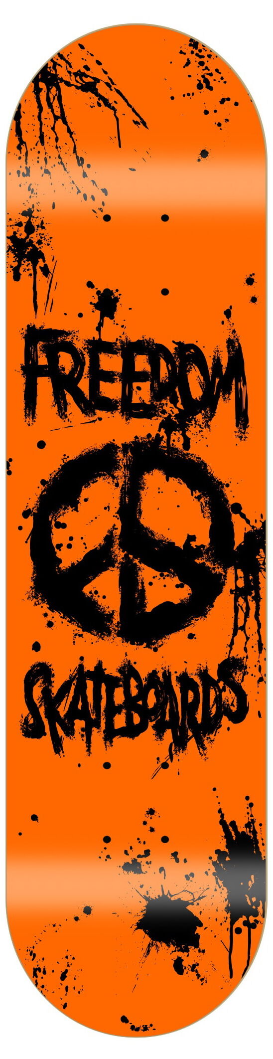 Freedom Peace Paint NEON-Orange Skateboard Deck