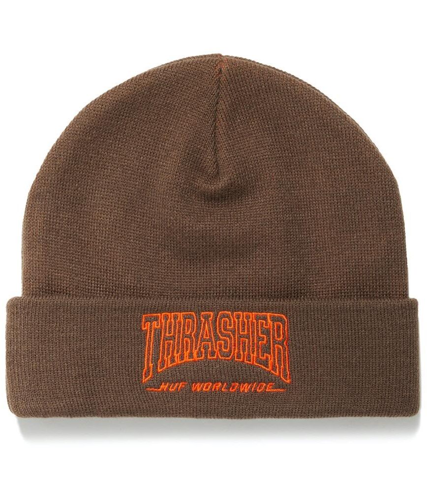 HUF X Thrasher Field Crew Beanie - chocolate
