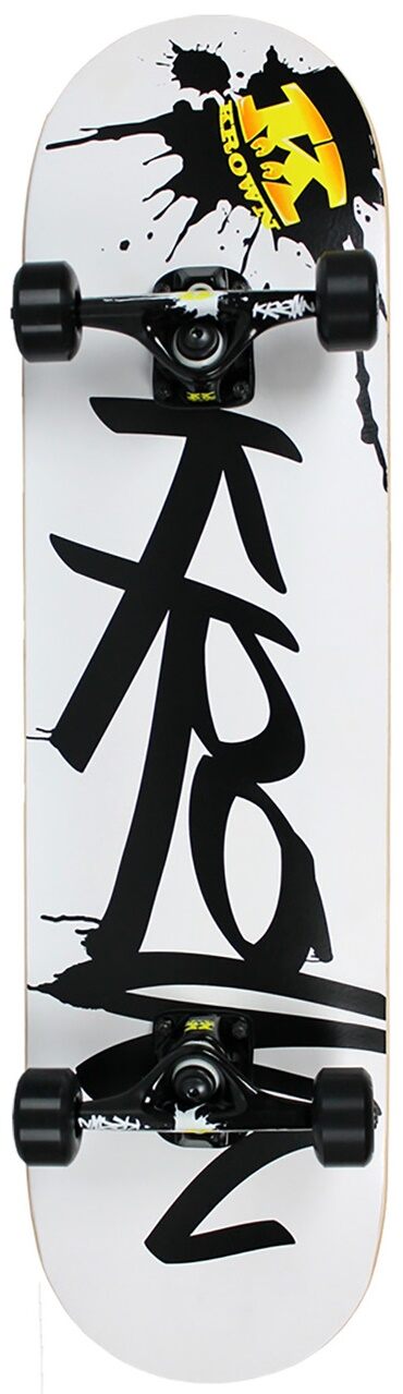 Krown Pro Black Splat Logo Complete Skateboard 8.0 Krown Pro Black Splat Logo Complete Skateboard 8.0