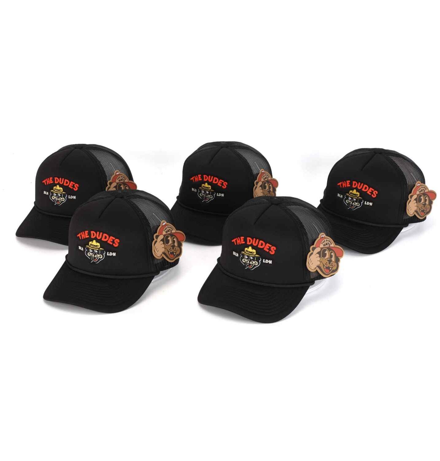 The Dudes Stoney Mesh 5 Panel Cap - black