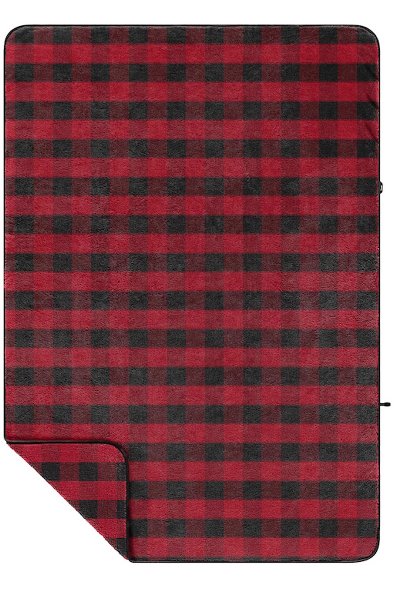 RUMPL Blanket SHERPA PUFFY PRINTED FLEECE / THROW, buffalo check