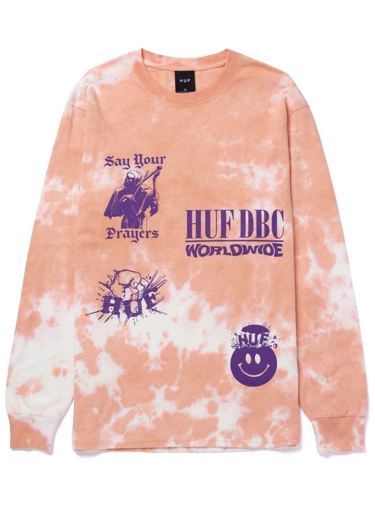 HUF Disorder Longsleeve coral M HUF Disorder Longsleeve coral XXL