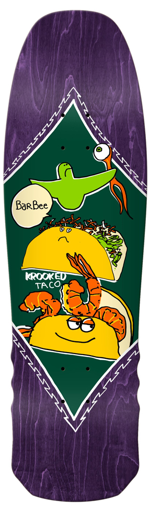 Krooked Skateboard Deck Barbee Shrimp Taco 9,3