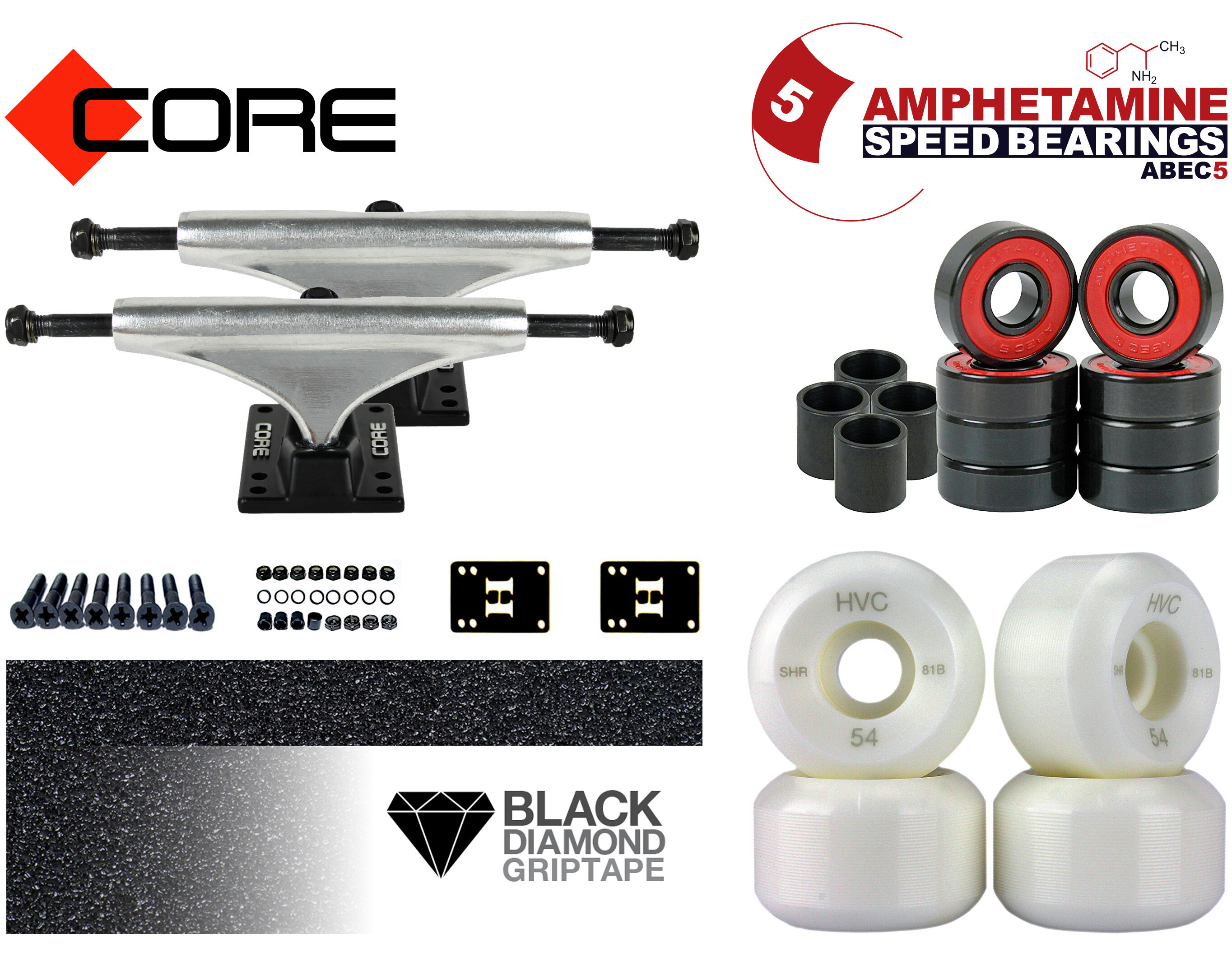 Skateboard Achsen Set-up Core silver 6.0
