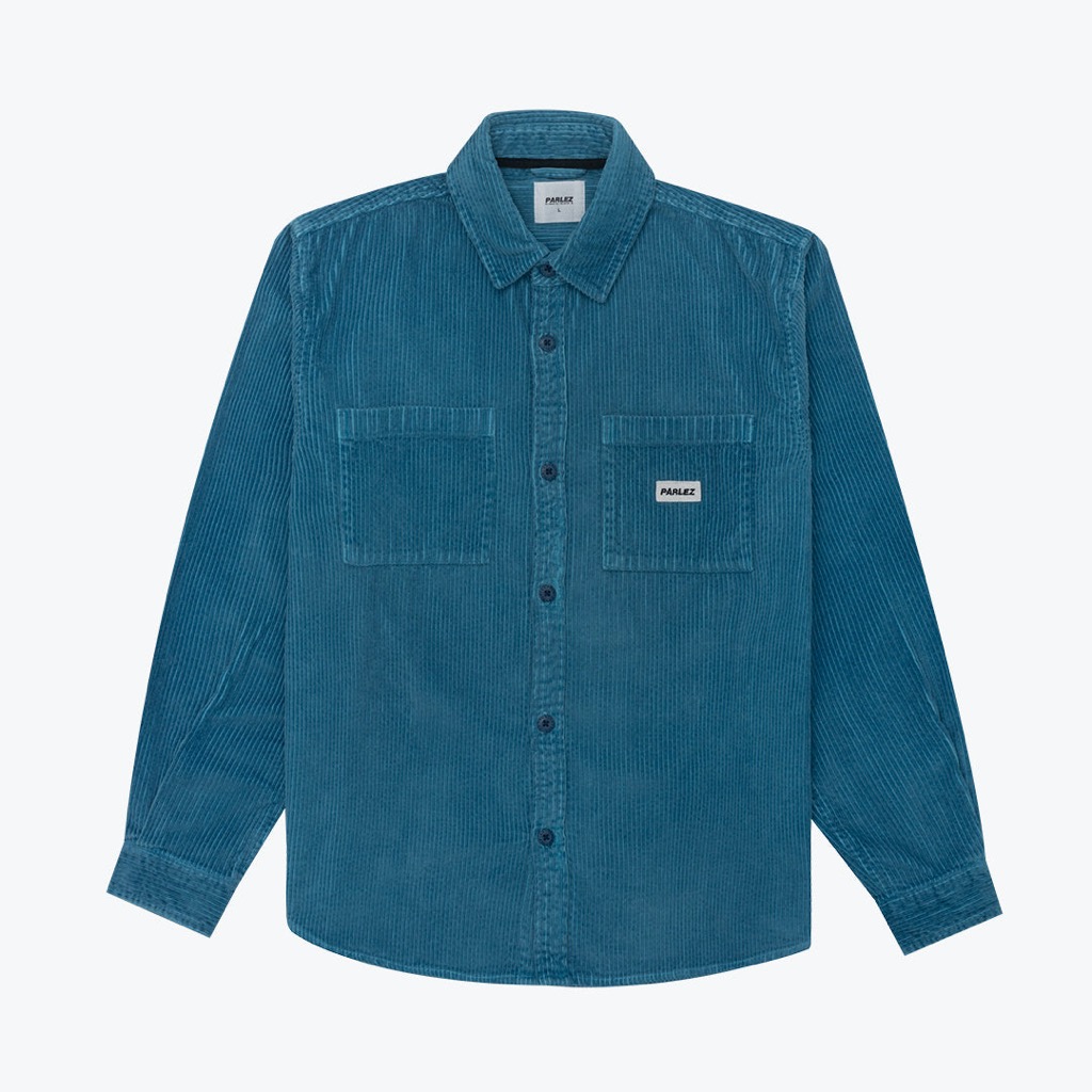 Parlez Track Cord Shirt - dusty blue S Parlez Track Cord Shirt - dusty blue XXL