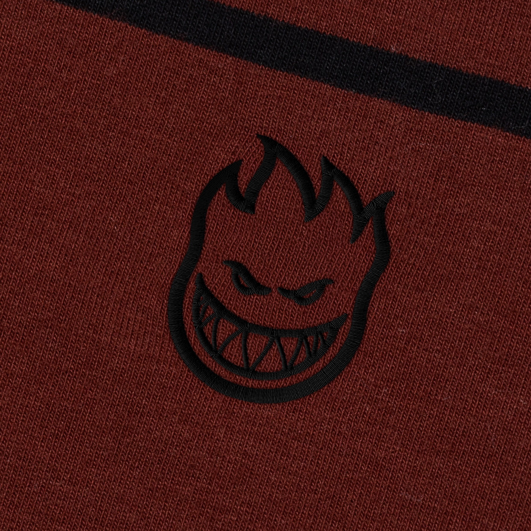 Spitfire T-Shirt Bighead EMB Stripe Burgundy L