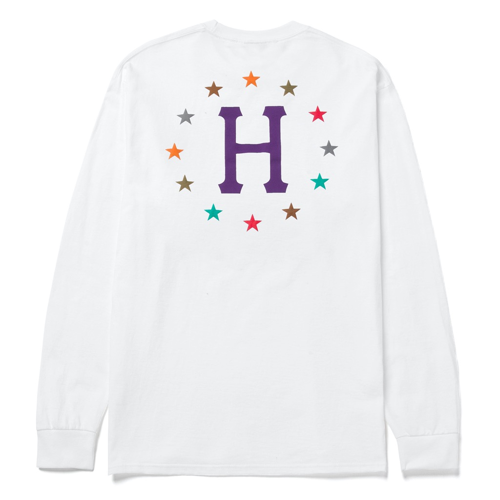 HUF Puff Galaxies Longsleeve - white XXL