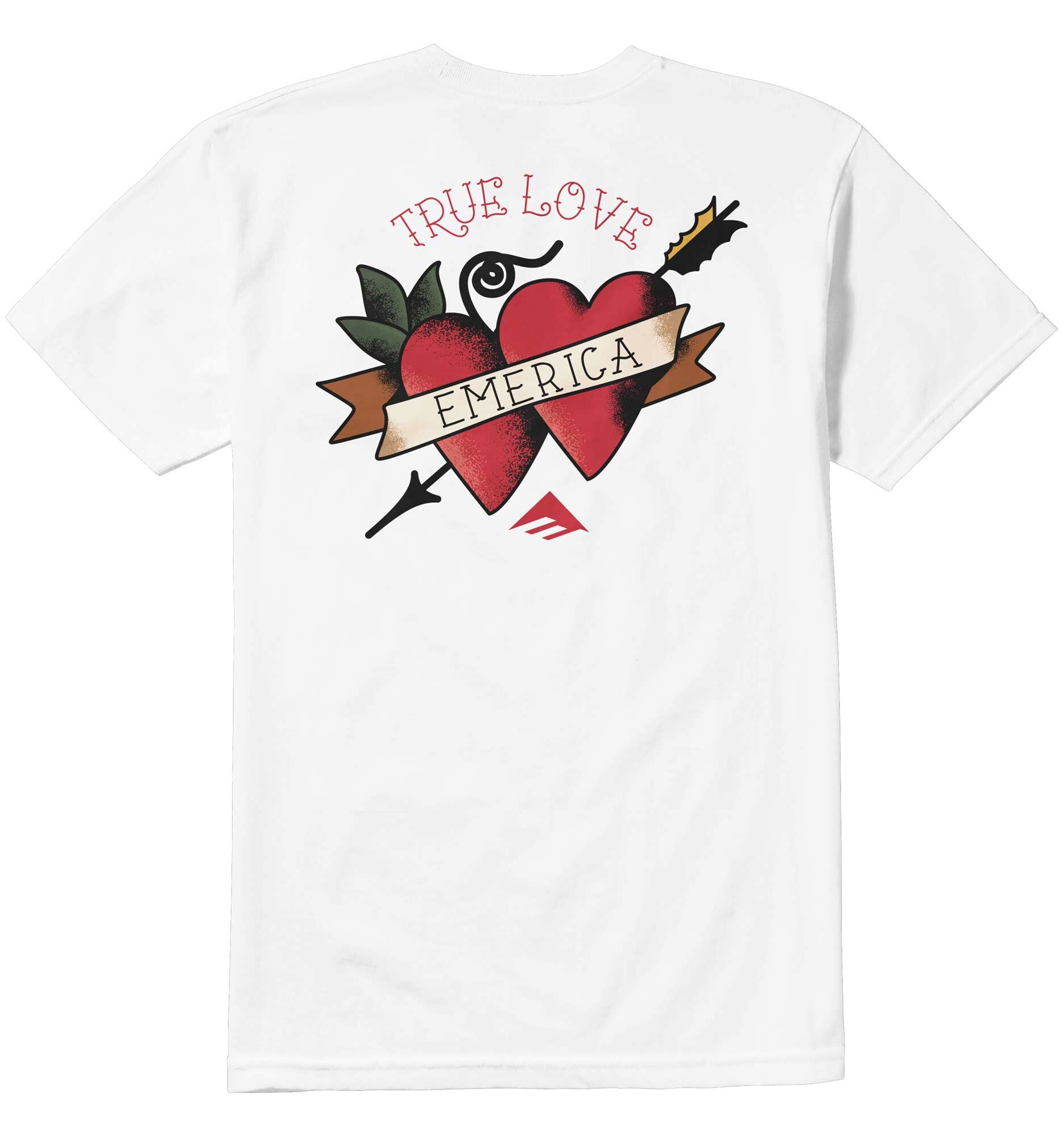 EMERICA T-Shirt LOVE TRIANGLE POCKET white EMERICA T-Shirt LOVE TRIANGLE POCKET, white L