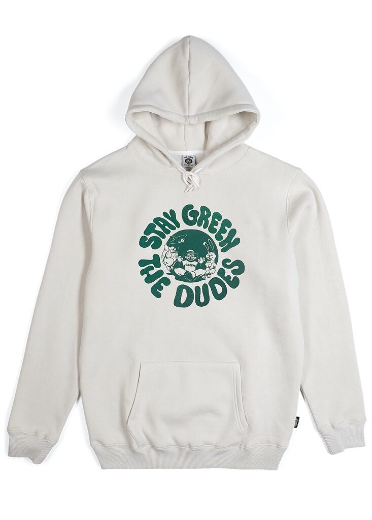 The Dudes Stay Green Hoody - almond milk S The Dudes Stay Green Hoody - almond milk XXXL