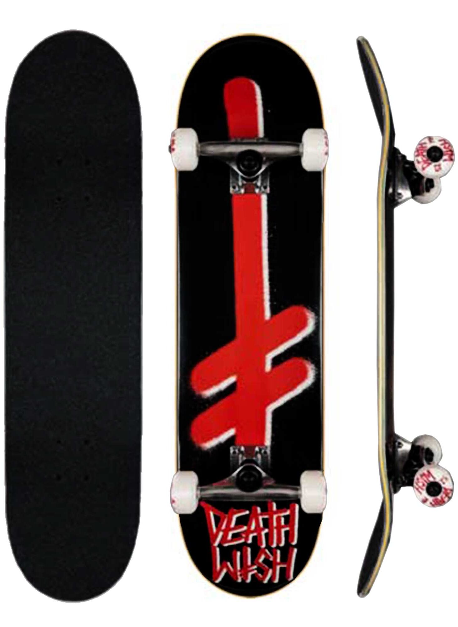 DEATHWISH Complete GANG LOGO BLK/RED Skateboard 7.7, black/red 7.7