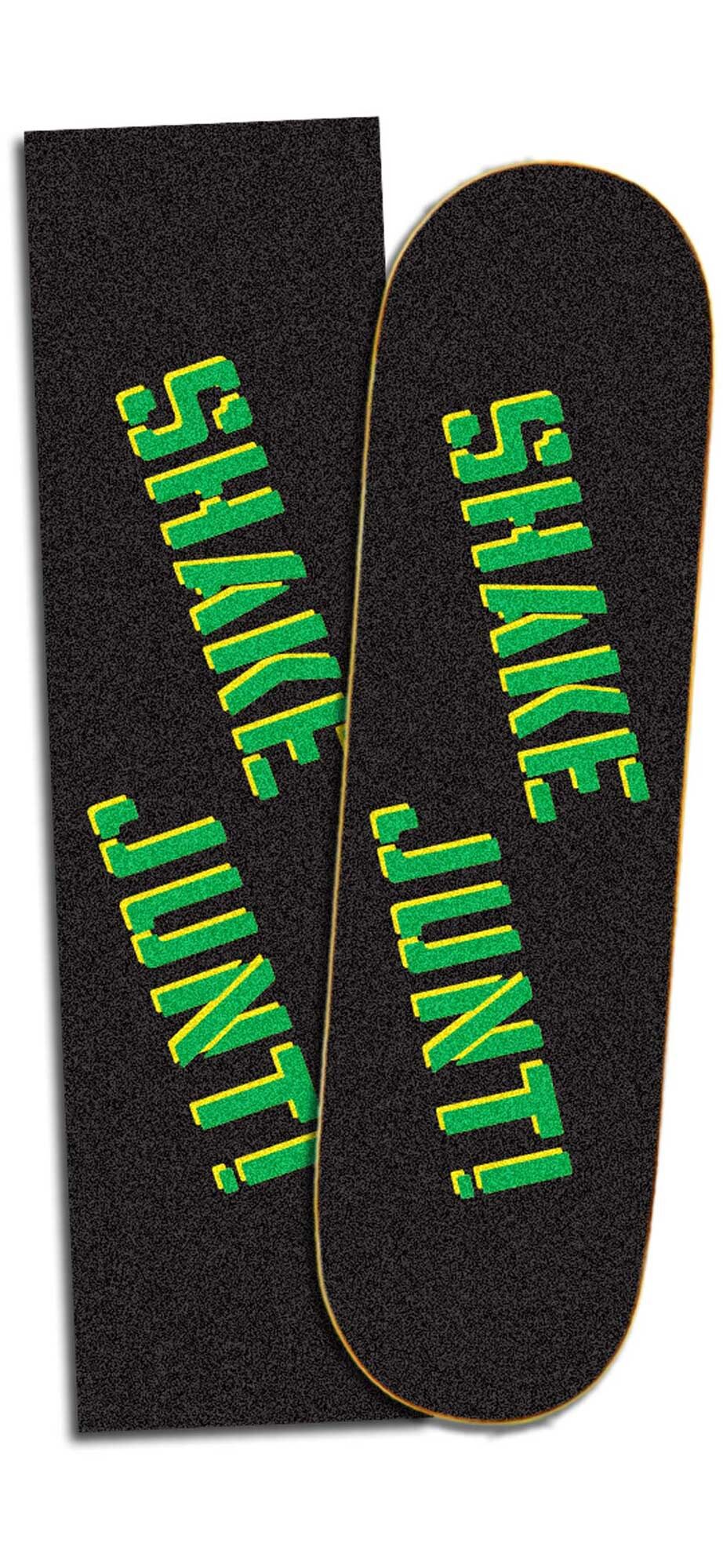 SHAKE JUNT Griptape SPRAYED - STENCILED BLACK / 20 Sh. Box, black/green/yellow -