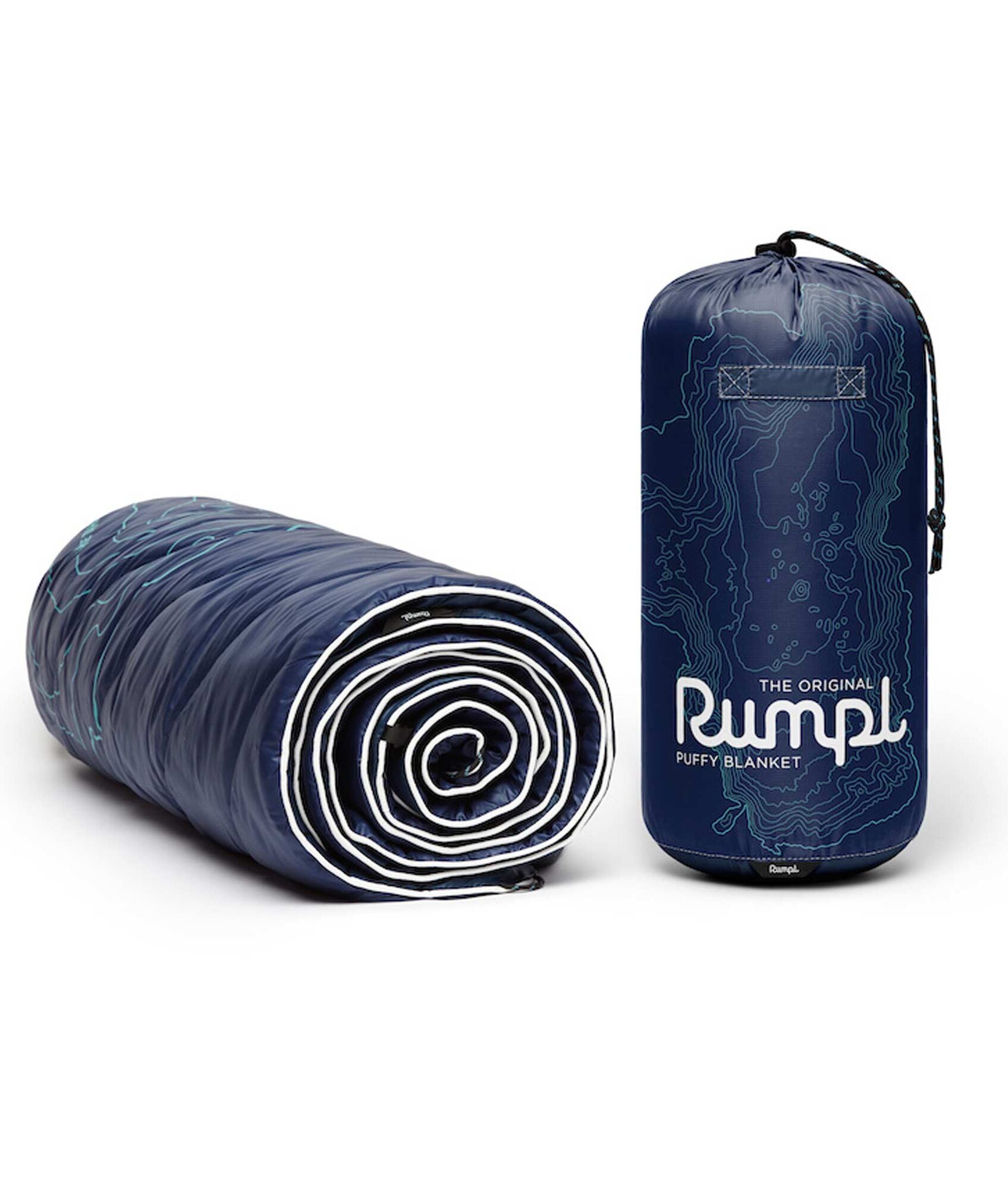 RUMPL Blanket ORIGINAL PUFFY PRINTED / 1 PERS, lake tahoe - navy/calypso