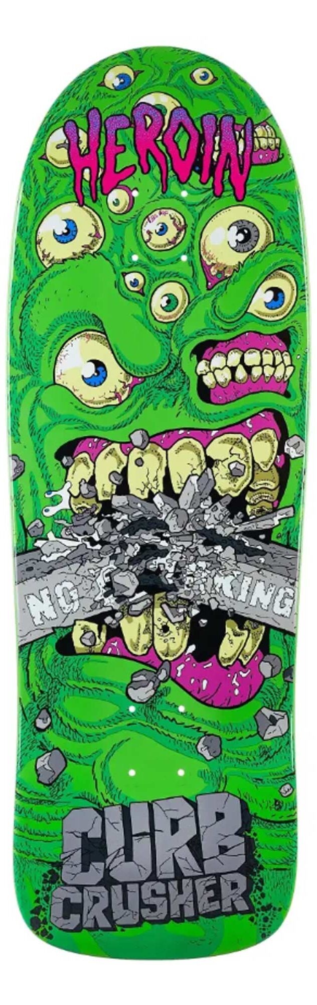 HEROIN Deck CURB CRUSHER CHOMP 10.25, green 10.2 HEROIN Deck CURB CRUSHER CHOMP 10.25, green 10.2