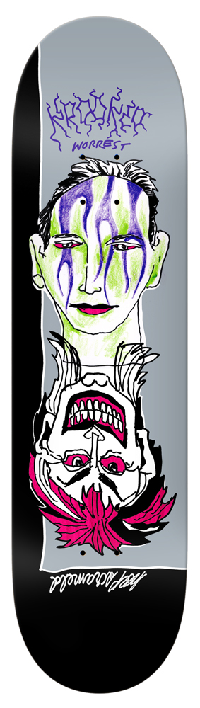 Krooked Skateboard Deck Worrest Satans Service 8,30 Slick