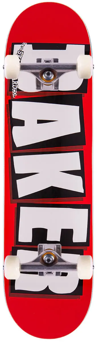 baker-brand-logo-skateboard-deck-white-8-25-complete.webp Baker Brand Logo White Red Kinder-Skateboard 7.3