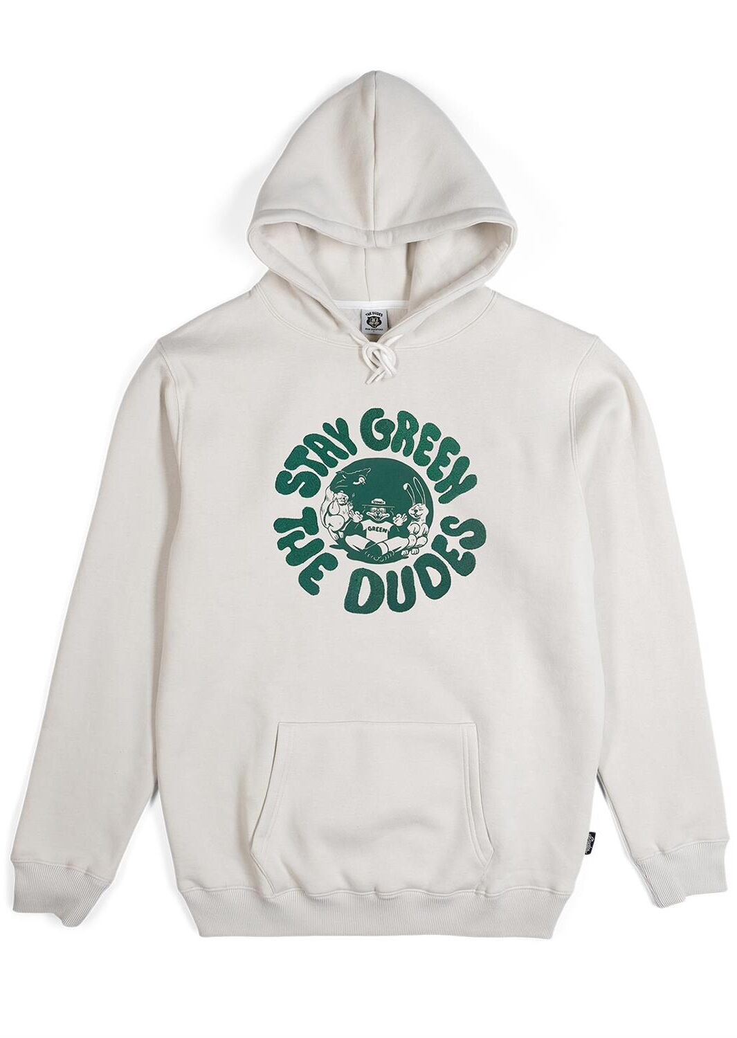 400967-3 The Dudes Stay Green Hoody - almond milk