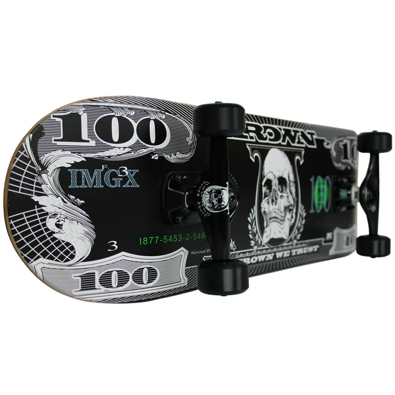 Krown Pro Black Dollar Complete Skateboard 8.0 Krown Pro Black Dollar Complete Skateboard 8.0