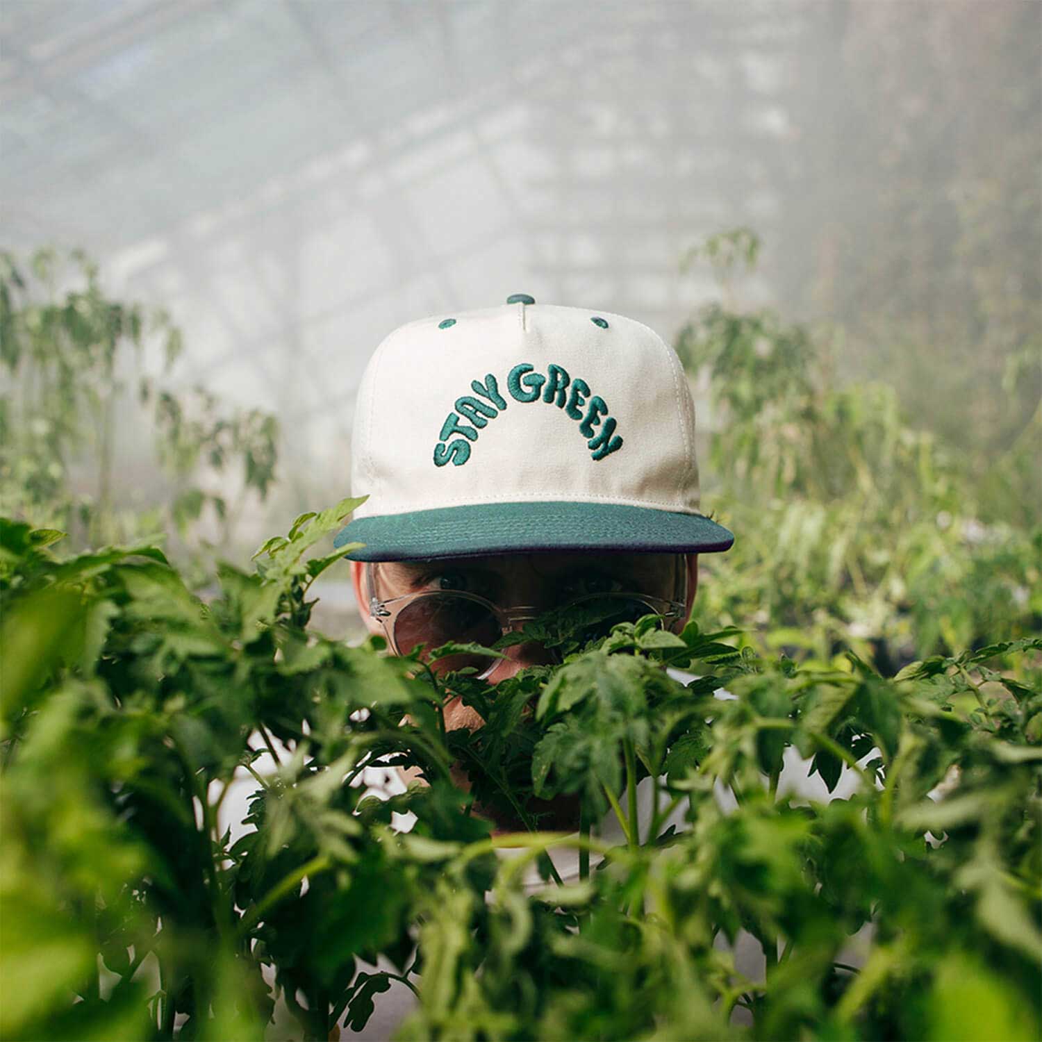 The Dudes Stay Green Unstructured 5 Panel Cap - off-white