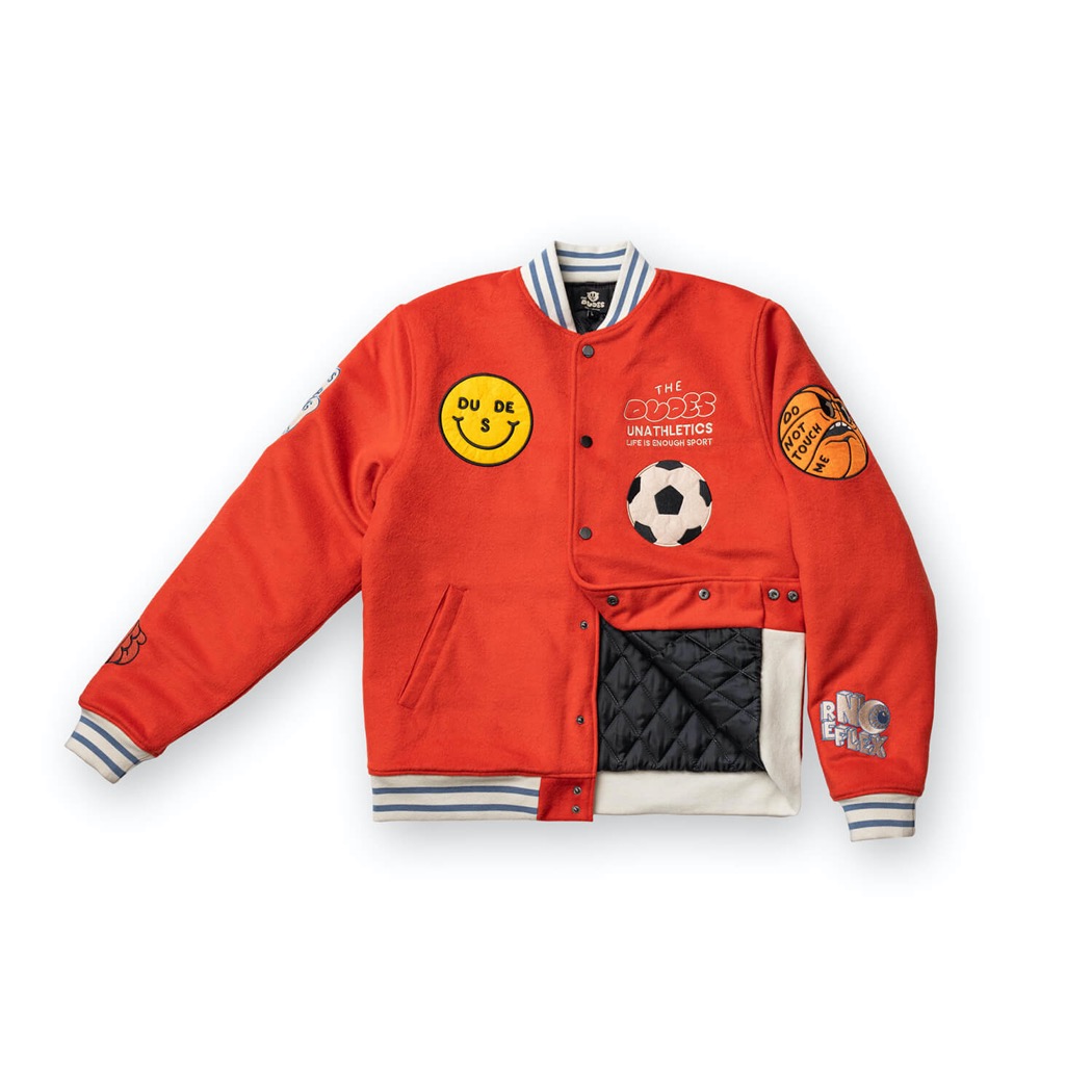 The Dudes Halftime Varsity Jacke - orange XS The Dudes Halftime Varsity Jacke - orange XXXL