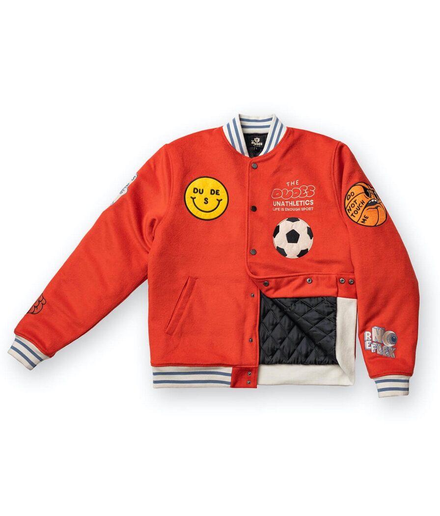 The Dudes Halftime Varsity Jacke - orange XS The Dudes Halftime Varsity Jacke - orange XXXL