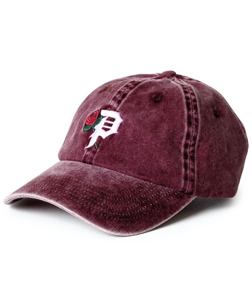 Primitive Rosey Over Dyed Strapback Cap - burgundy Primitive Rosey Over Dyed Strapback Cap - burgundy