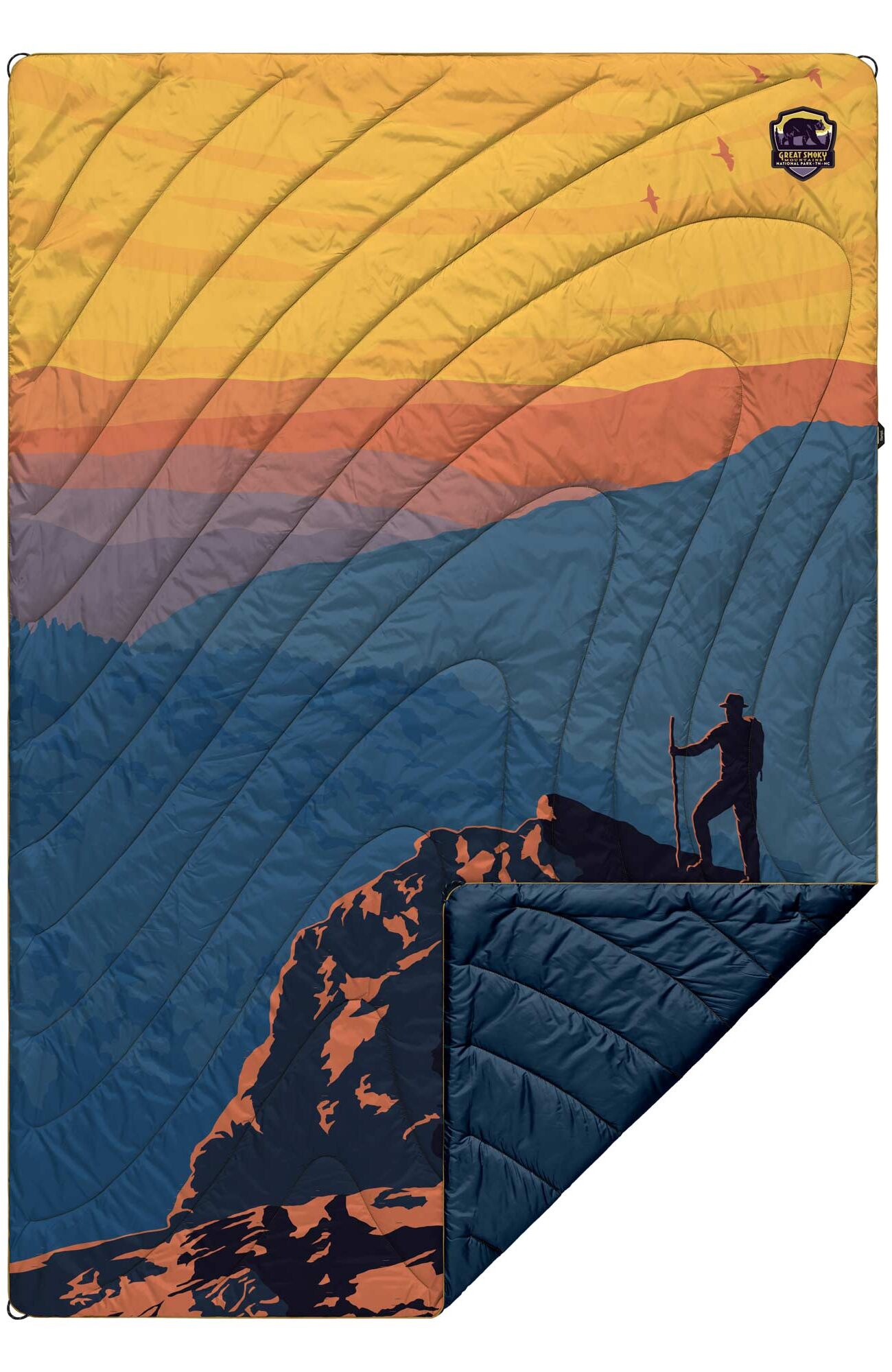 RUMPL Blanket ORIGINAL PUFFY PRINTED LC / 1 PERS, great smoky mountains