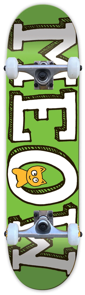 Meow Komplettboard Logo Green 7,75