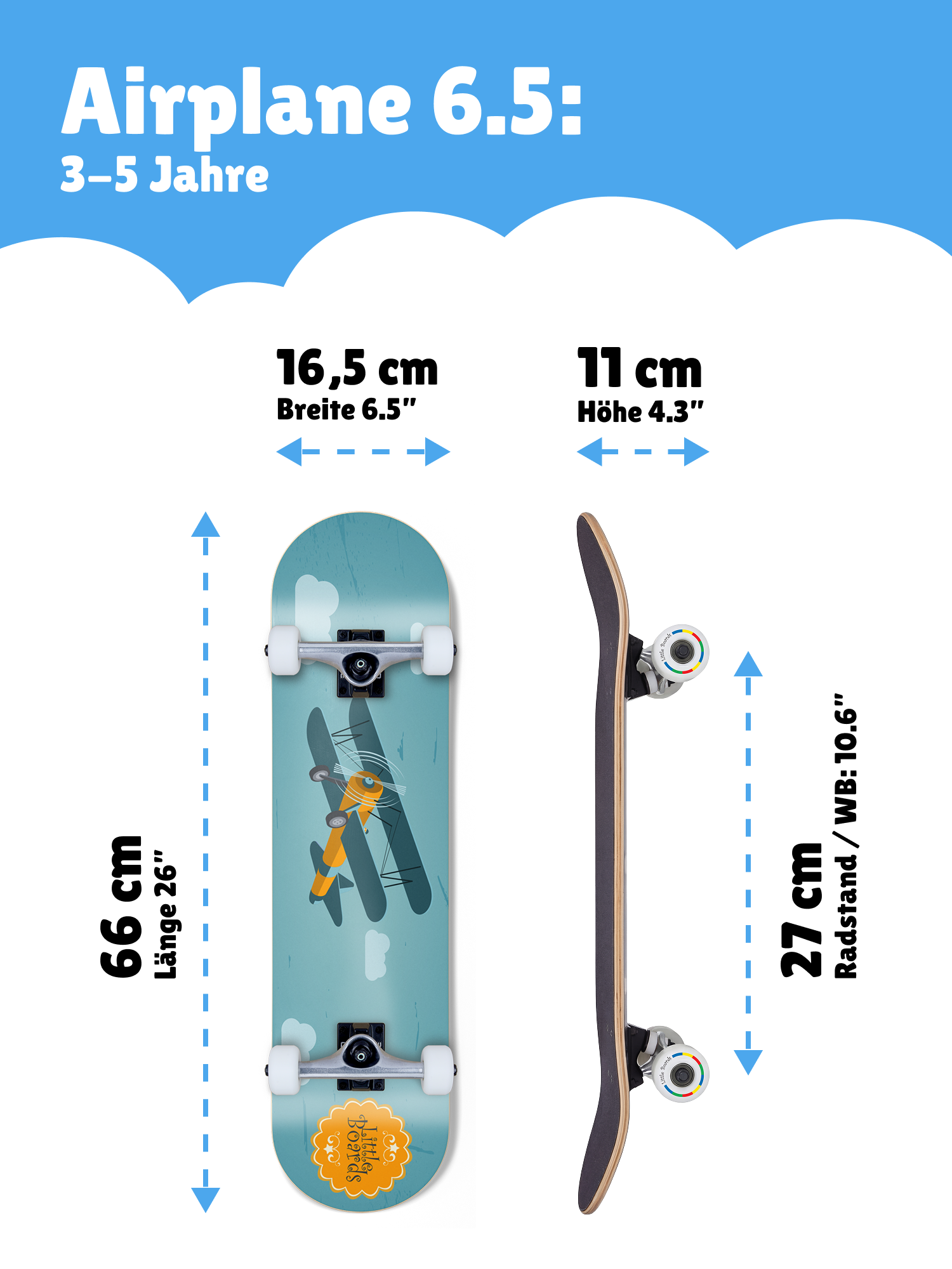Airplane – Kids' Skateboard 6.5"