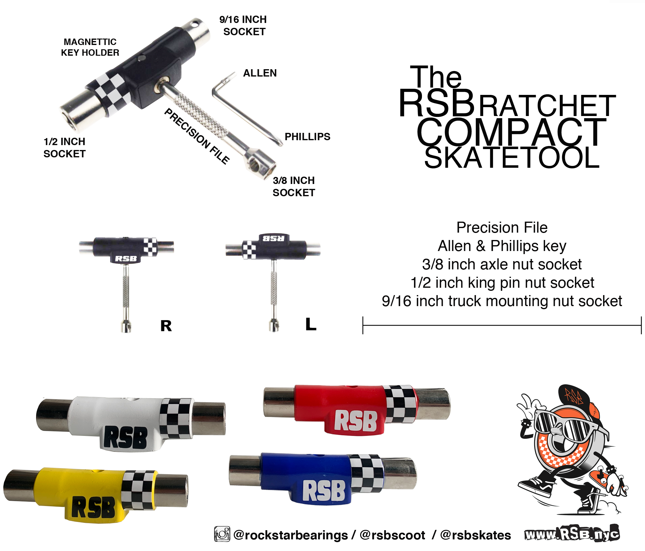 Rock Star Bearings Ratchet Tool Yellow