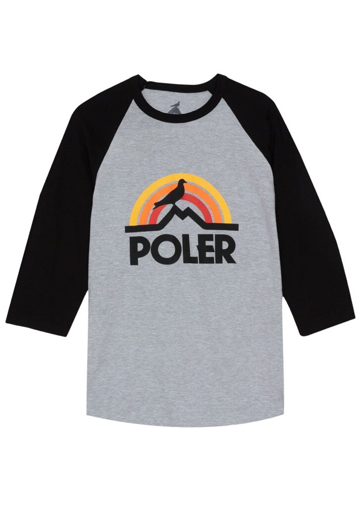 Poler Pigeon Rainbow Raglan T-Shirt - black XL Poler Pigeon Rainbow Raglan T-Shirt - black XL
