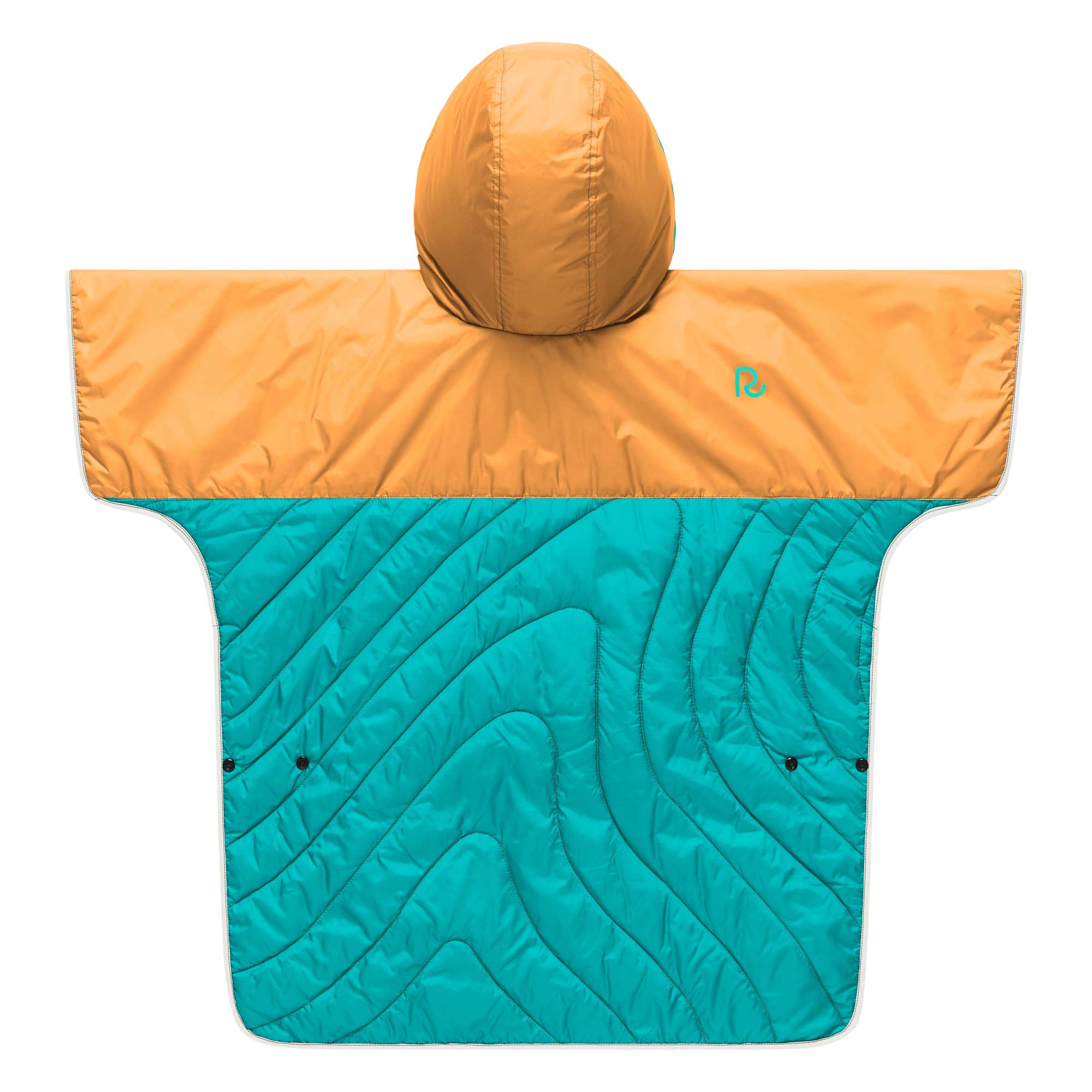 RUMPL Poncho ORIGINAL PUFFY PRINTED, newport color block l/xl