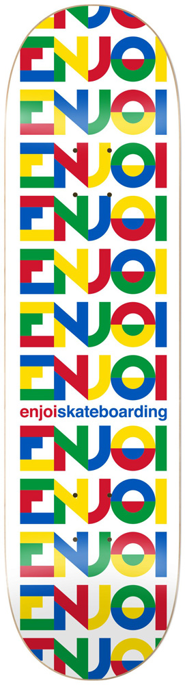 Enjoi Skateboard Deck Team All Caps HYB White 8