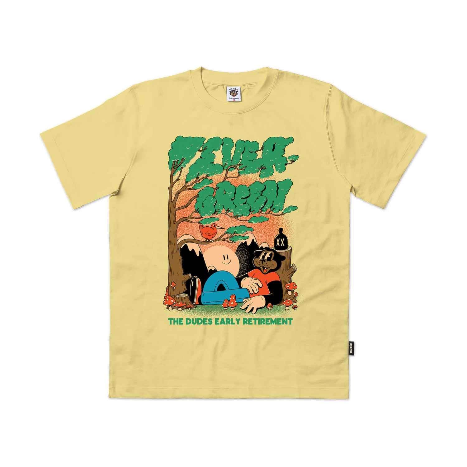 The Dudes Evergreen Seasonal T-Shirt - custard XXXL