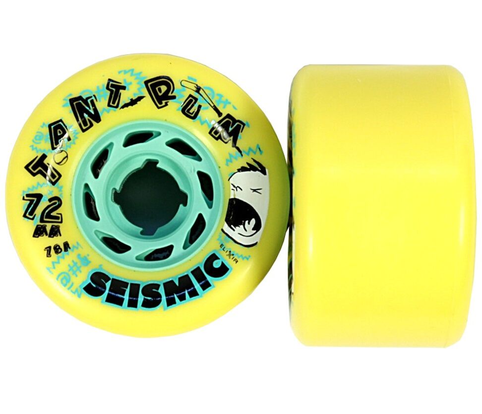 Seismic Tantrum Longboard Wheels 72mm 78A Yellow