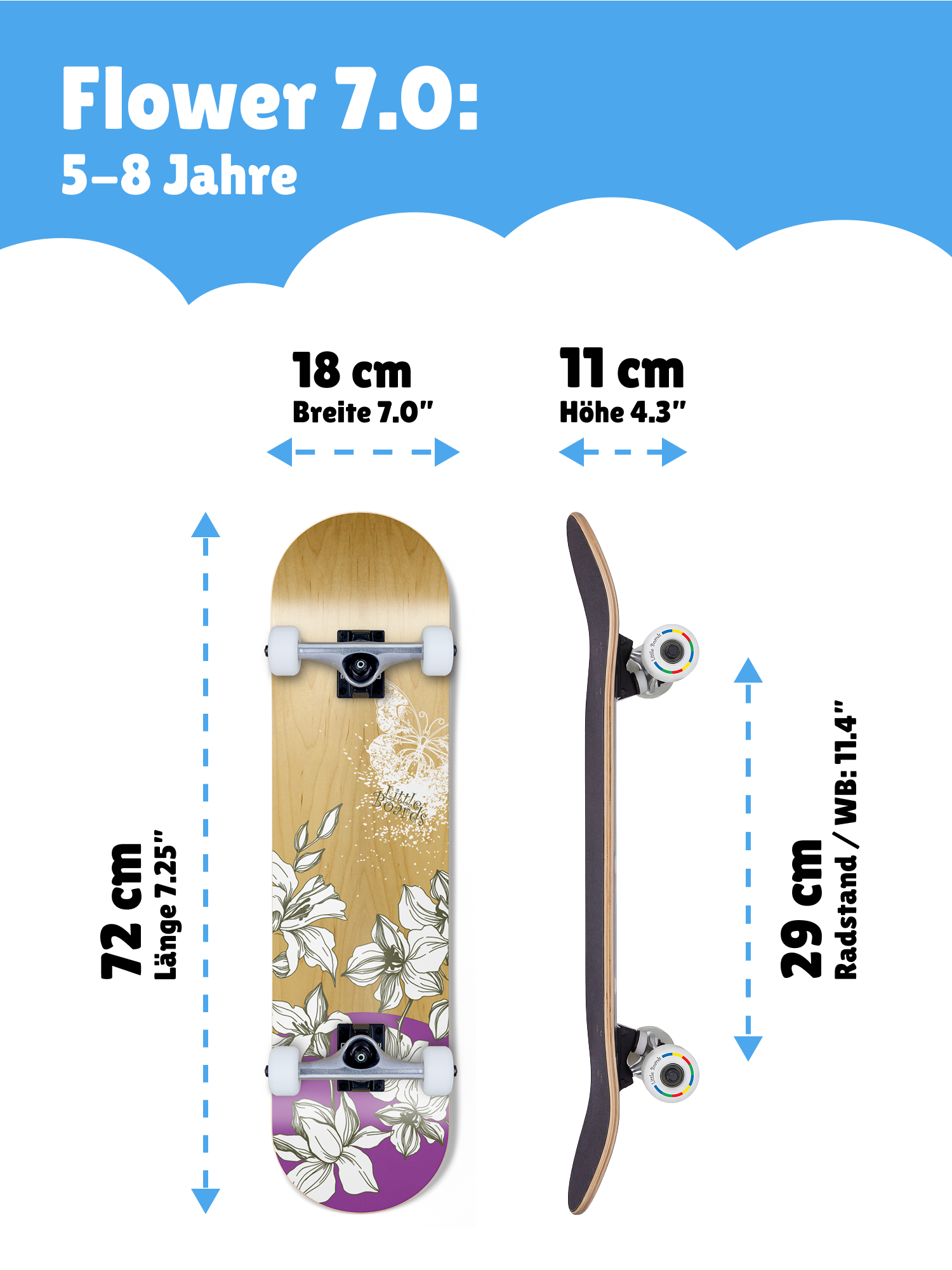 Little BoardsFlowers Kids Komplettboard 7.0