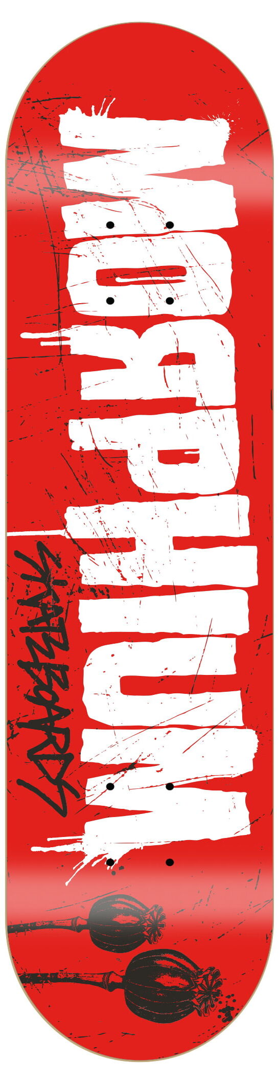Morphium Letters red Skateboard Deck