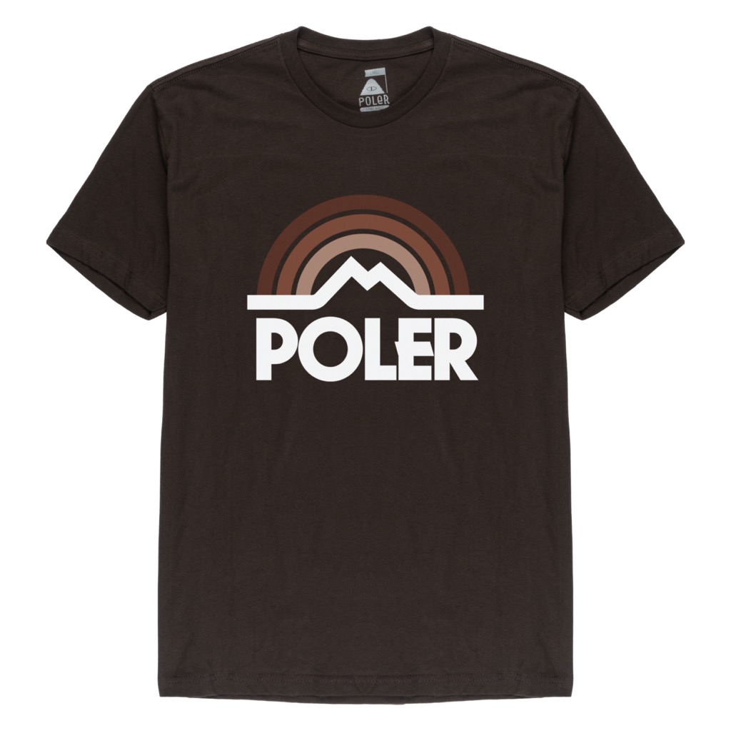 Poler Mountain Rainbow T-Shirt - dark chocolate XXL