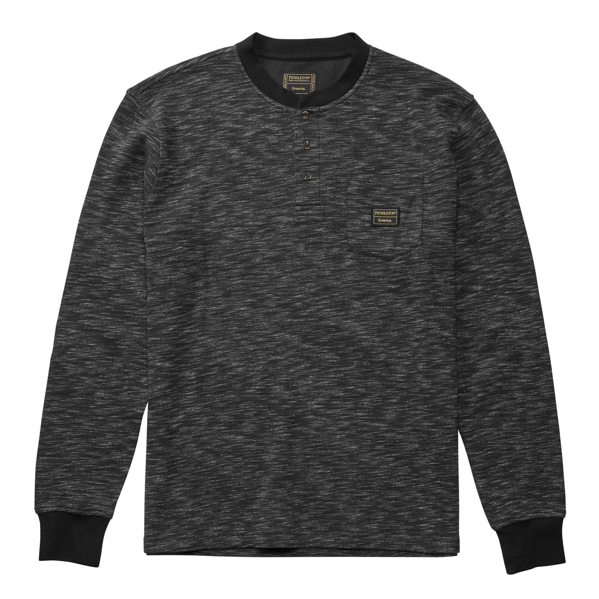 EMERICA Longsleeve PENDLETON Henley, black S