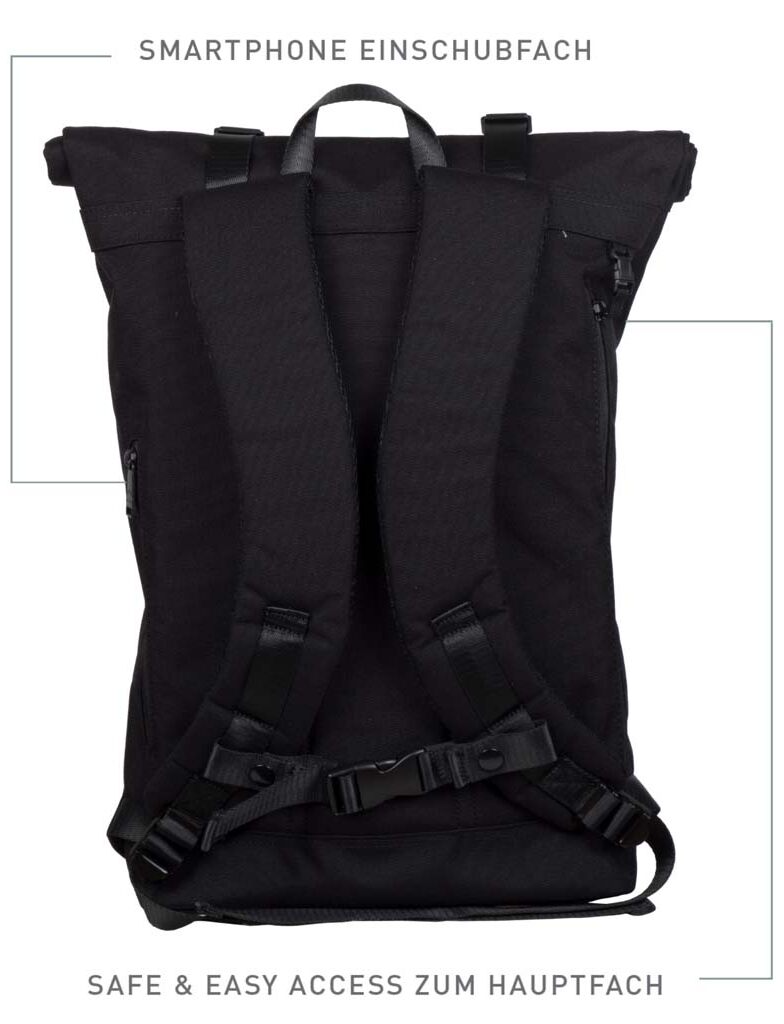 Doughnut Christopher Nylon Rucksack - all black Doughnut Christopher Nylon Rucksack - all black