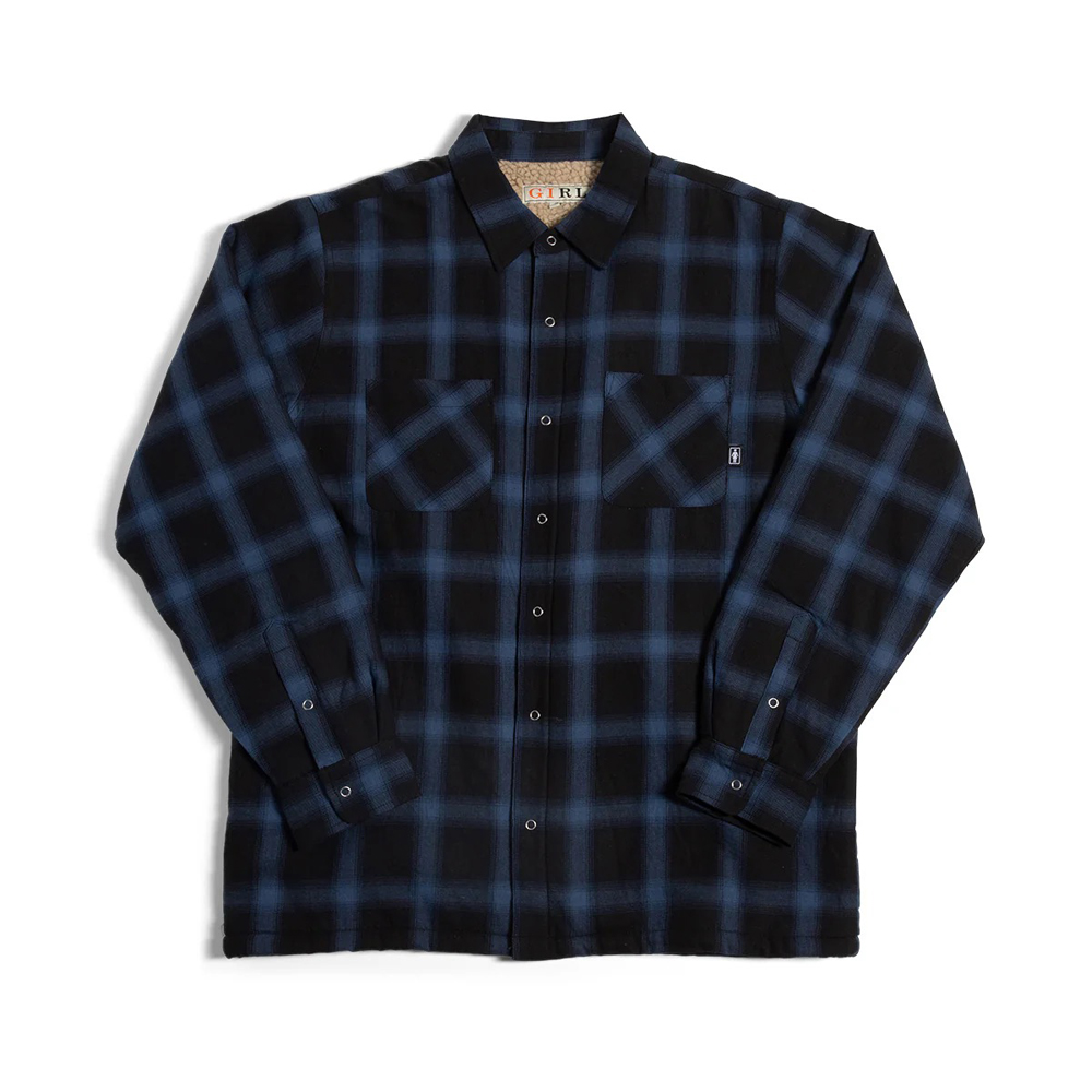 12467014-111-L-1 Oberteil Girl Sherpa Lined Fleece Flannel black/blue XL